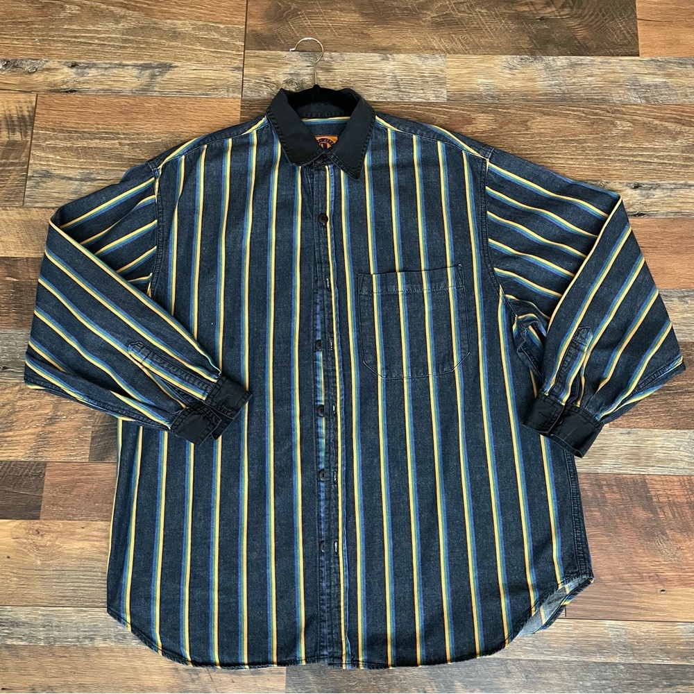 Vintage Legal Jeans Striped Denim Shirt